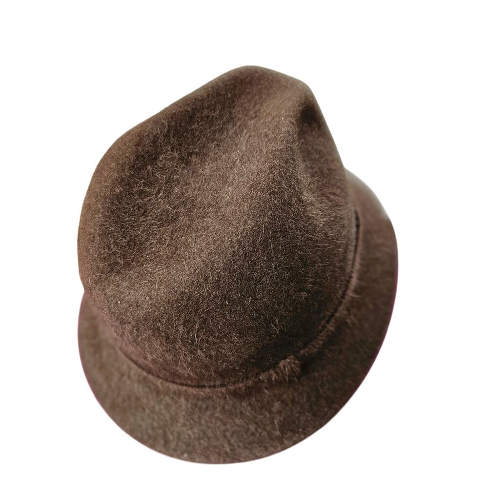 Vintage Lock & Co Hatters London Velour Fedora Hat Size Small Brown Fuzzy Trilby - Picture 3 of 8